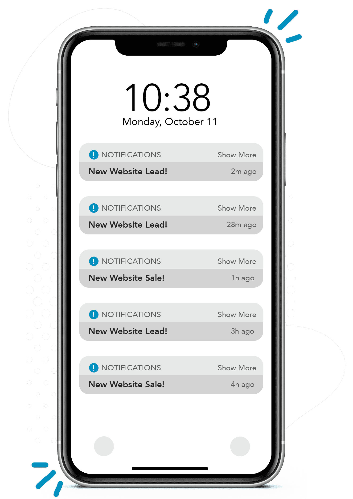 new lead phone notifications