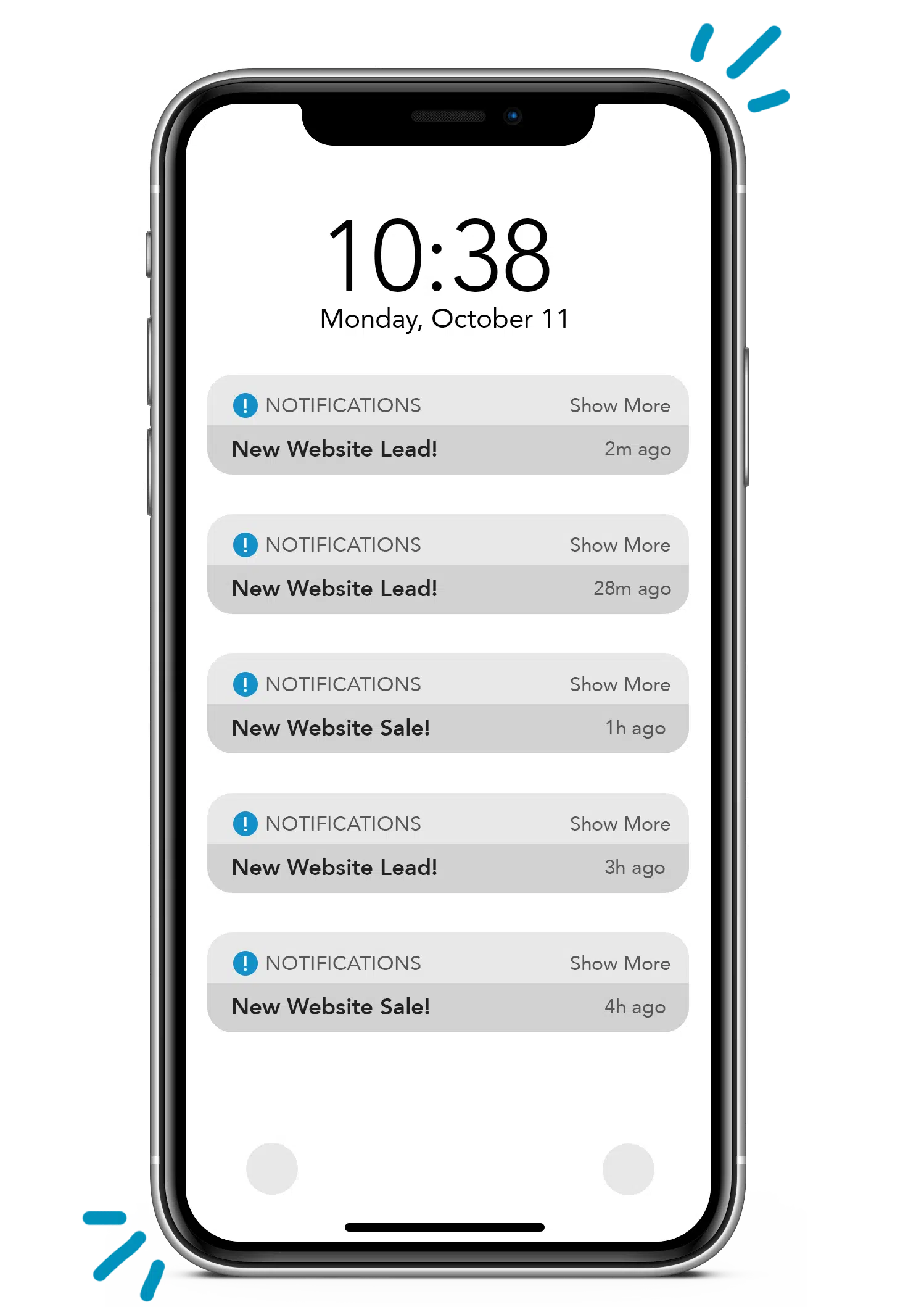 new lead phone notifications
